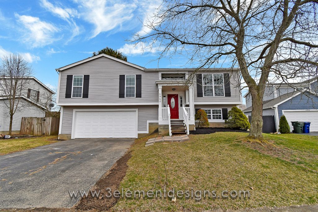 The front elevation of a recently renovated home in Ohio.