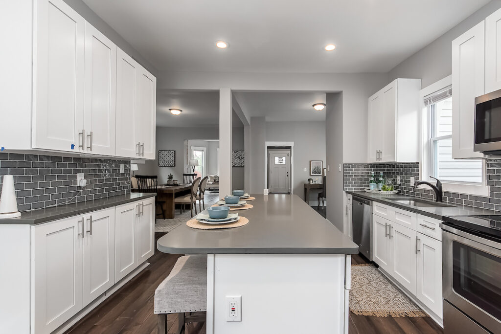 A recently renovated kitchen area in a Columbus, Ohio house.