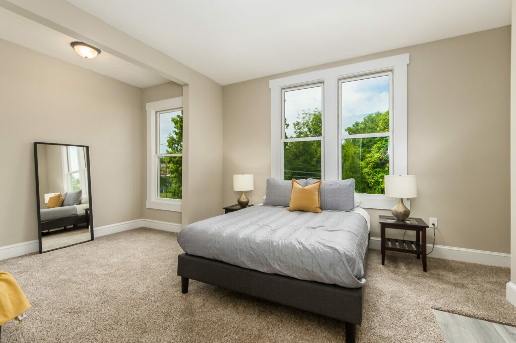 A bedroom remodel constructed by Upward Home Solutions in Ohio.